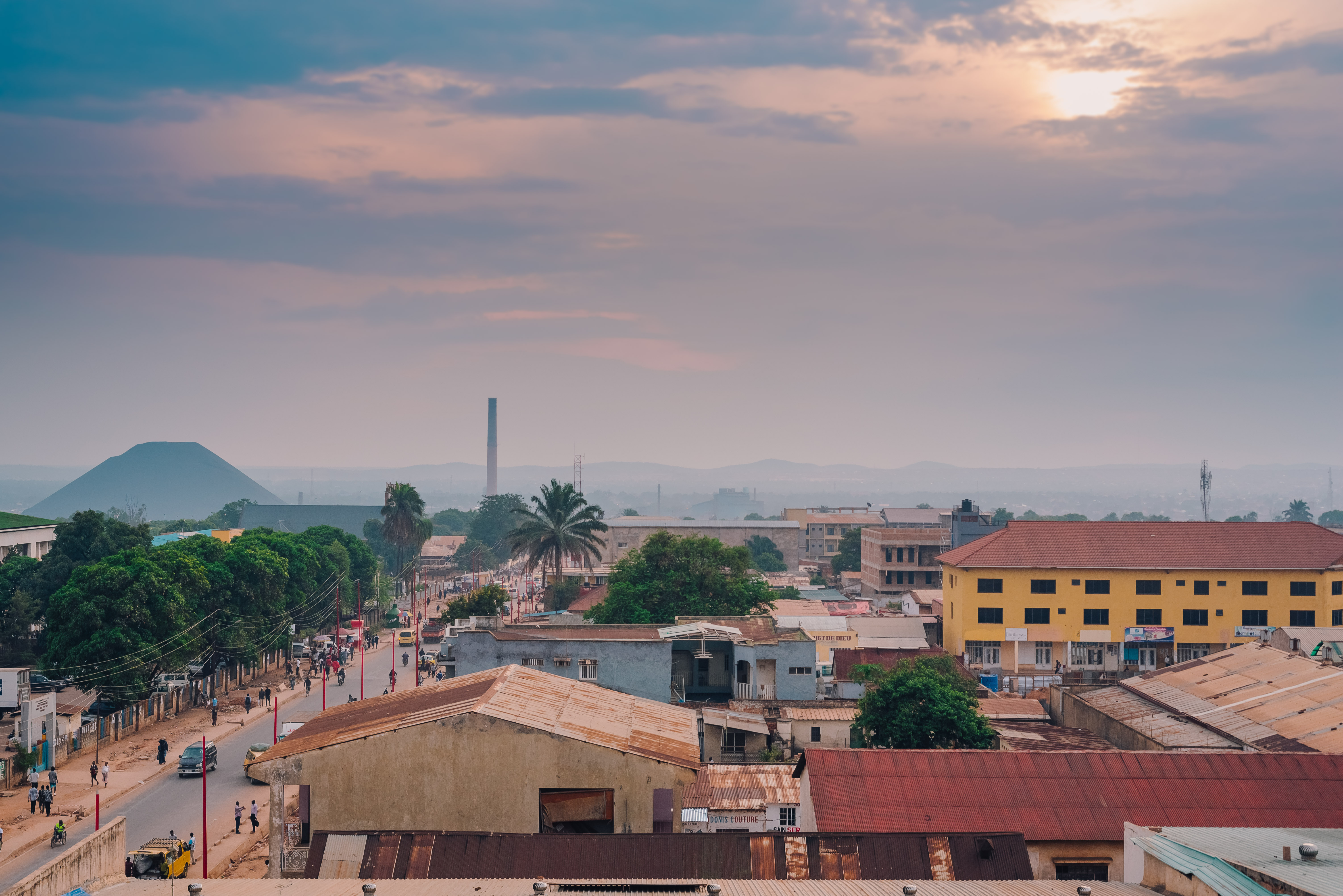 Cityscape of Lubumbashi at dusk